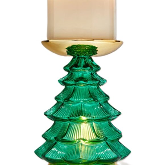 Bath & Body Works Christmas Tree 3 Wick Pedestal Candle Holder Lights Up - Picture 2 of 2